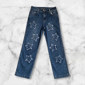 Pantalón mujer jean rasgado estrella azúl janick